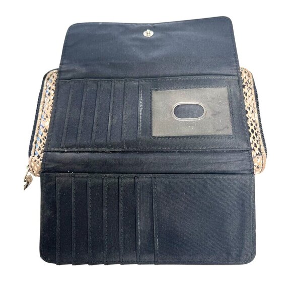 Kenneth Cole Reaction Beige Snake Print Wallet - Picture 2 of 5